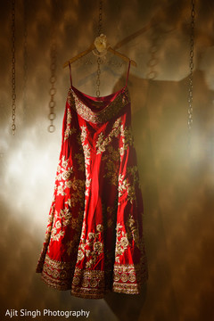Gorgeous red and golden Indian wedding lengha. Gorgeous red and golden Indian wedding lengha.