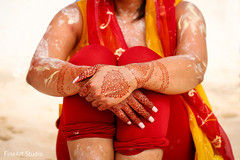 Traditional indian bride's haldi ritual indian wedding gallery,pre- wedding celebrations,haldi ceremony,indian bride