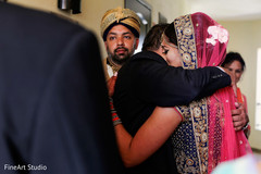 Indian bride emotional moment with family dupatta,indian bride fashion,suit