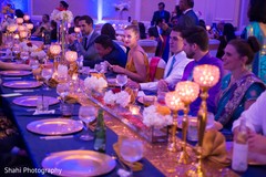 Delightful Indian wedding reception table setup capture. Delightful Indian wedding reception table setup capture.