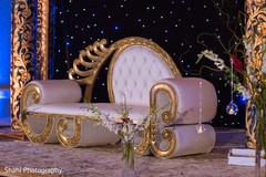 Elegant Indian wedding mandap seat decor. Elegant Indian wedding mandap seat decor.