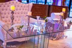 Astonishing indian couple's wedding reception table decor indian wedding reception,indian wedding reception floral and decor
