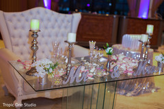 Enchanting indian couple's table design indian wedding reception,indian wedding reception floral and decor