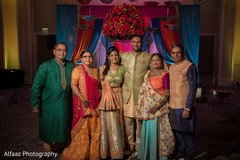 Indian bride and groom sangeet portrait Indian bride and groom sangeet portrait