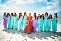 Amazing Indian bride and bridesmaids photo idea. indian wedding gallery,outdoor photography,indian bride,indian bridesmaids