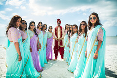 Sensational outdoor themed indian groom with bridesmaids photo shoot indian wedding gallery,outdoor photography,indian groom,indian bridesmaids