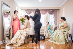 Indian lovely brides capture getting her hair done. Indian lovely brides capture getting her hair done.