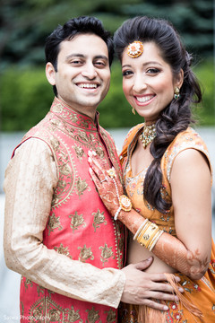 Charming Indian bride and groom fashion look. Charming Indian bride and groom fashion look.