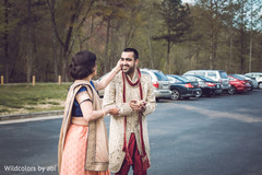 Indian groom arriving at wedding venue Indian groom arriving at wedding venue