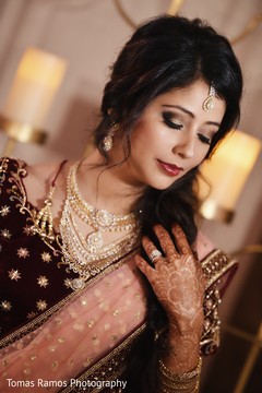 Beautiful Indian bride ready for her wedding. indian bride,indian brides jewelry,indians bride hair and makeup,indian bride mehndi art