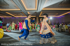 Upbeet indian bride and groom at their pre-wedding celebration. Upbeet indian bride and groom at their pre-wedding celebration.
