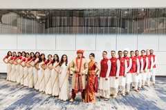 Marvelous Indian lovebirds portrait with bridesmaids and groomsmen. Marvelous Indian lovebirds portrait with bridesmaids and groomsmen.