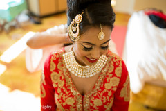 Lovely Indian bride wearing her Tika and Polki necklace choker. indian bride,indian brides tika,indian bride hair and makeup,indian jewelry