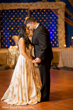 Romantic Indian bride and grooms first dance. indian bride and groom,indian wedding reception fashion,indian wedding dance