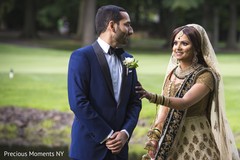 Indian couple meeting for their first look indian wedding gallery,first look photography,indian bride and groom