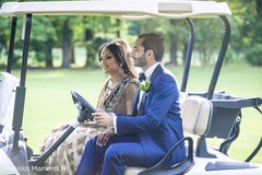 Indian couple in a golf car indian wedding gallery,outdoor photography,indian bride and groom