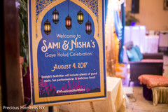 Gaye holud welcome sign capture pre- wedding celebrations,gaye holud,floral and decor