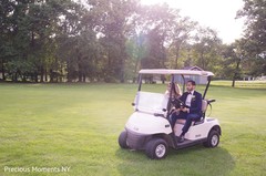 Cute couple in a golf car indian wedding gallery,outdoor photography,indian bride and groom