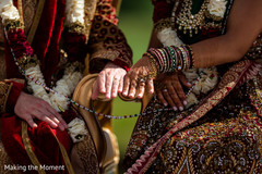 Indian bride and groom showing their rings indian bride jewelry,indian wedding,wedding bands