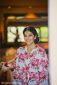 Lighted beauty capture of Indian bride getting ready for wedding. Lighted beauty capture of Indian bride getting ready for wedding.