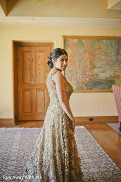 Beautiful Indian bride being dolled up for her ceremony. Beautiful Indian bride being dolled up for her ceremony.