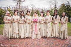 Indian bride with bridesmaids with lovely Minnie mouse ears. Indian bride with bridesmaids with lovely Minnie mouse ears.