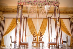 Dreamy mandap flowers and draping decoration. Dreamy mandap flowers and draping decoration.