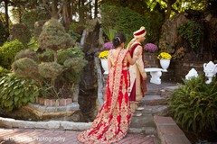 Indian bride and groom romantic first glance. Indian bride and groom romantic first glance.