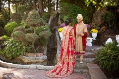 Sweet and lovely Indian bride's and groom's first look scene. Sweet and lovely Indian bride's and groom's first look scene.