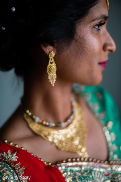 Stunning Indian bride's earrings capture. Stunning Indian bride's earrings capture.
