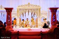 Indian grooms waiting for bride at the wedding ceremony. Indian grooms waiting for bride at the wedding ceremony.