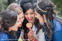 Indian bride with bridesmaids fun moment Indian bride with bridesmaids fun moment