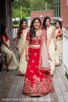 Dazzling indian bride with bridesmaids capture Dazzling indian bride with bridesmaids capture