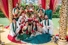 Indian bride and groom with bridesmaids and groomsmen wedding portrait indian wedding ceremony,indian wedding ceremony photography,indian bride and groom,indian bridesmaids and groomsmen
