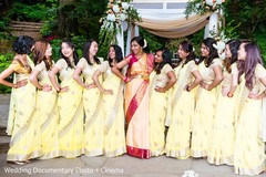 Sweet Indian bride and bridesmaids posing for photo shoot. Sweet Indian bride and bridesmaids posing for photo shoot.