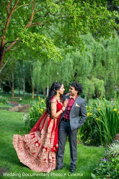 Sweet Indian newlyweds photo shoot indian bride and groom,indian wedding reception fashion,indian bride hair and maikeup
