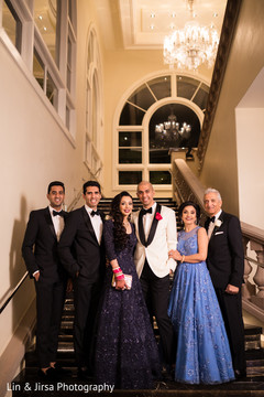 Marvelous portrait of Indian bride and groom with family. Marvelous portrait of Indian bride and groom with family.