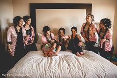Fun moment of Indian bride with bridesmaids capture. Fun moment of Indian bride with bridesmaids capture.