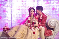 Indian bride and groom with their wedding ceremony outfits capture. Indian bride and groom with their wedding ceremony outfits capture.
