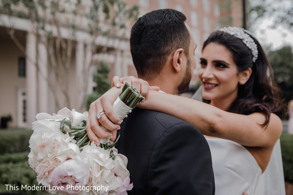 Cute indian bride and groom's first look capture