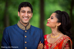 Joyful Indian bride and groom portrait. Joyful Indian bride and groom portrait.
