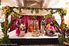 Take a look at this traditional Indian wedding ceremony. indian bride and groom,indian wedding fashion,indian wedding ceremony mandap,indian wedding flower decor