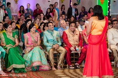 Indian bride and groom enjoying the sangeet celebration. Indian bride and groom enjoying the sangeet celebration.