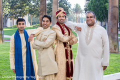 Charming Indian groom with groomsmen capture. Charming Indian groom with groomsmen capture.