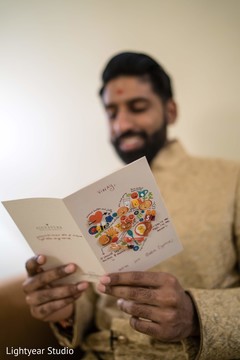 Indian groom getting the bride's postcard capture. Indian groom getting the bride's postcard capture.