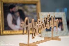 Indian wedding portrait and names decoration capture.