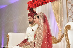Gorgeous Indian couple at their wedding stage Gorgeous Indian couple at their wedding stage