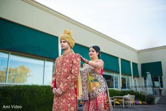 Maharani surprising the groom. Maharani surprising the groom.