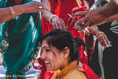 Indian bride enjoying pre wedding celebrations Indian bride enjoying pre wedding celebrations