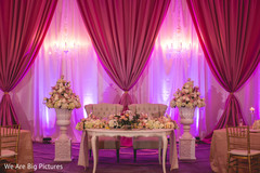 Majestic Indian wedding reception's couples table decoration. Majestic Indian wedding reception's couples table decoration.